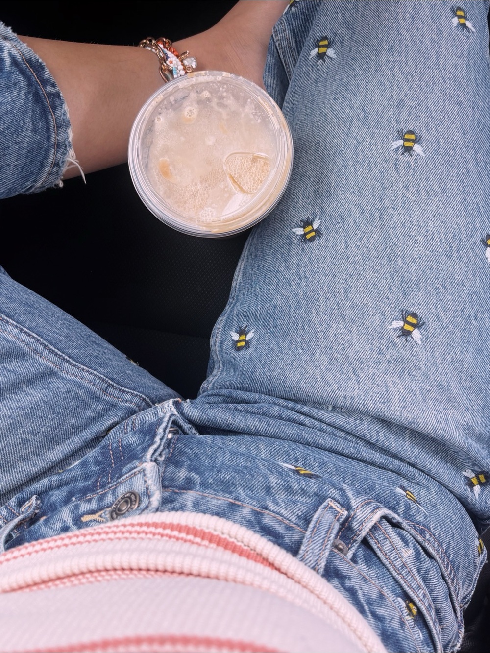 Free people Embroidered Bee High-Rise Women's Jeans - Light Blue